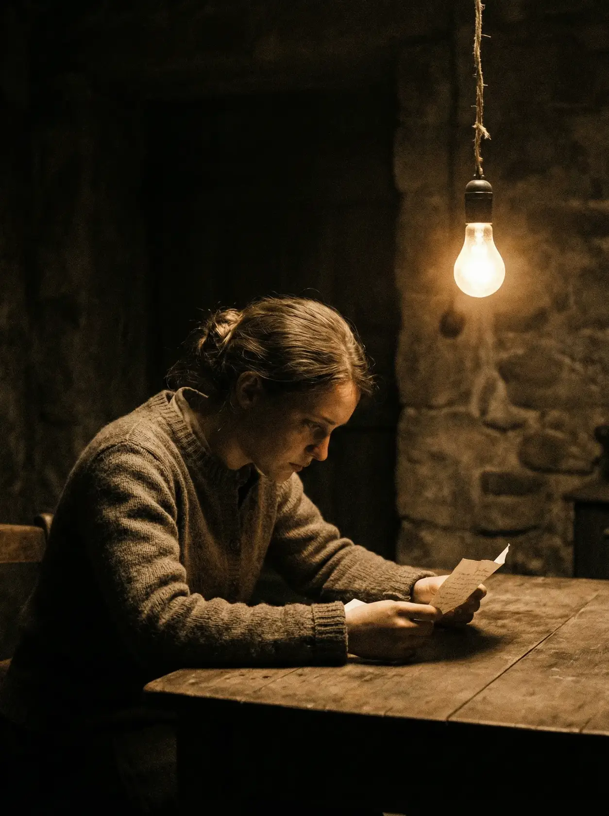 文艺电影《灯下书信》海报 - 国产自拍